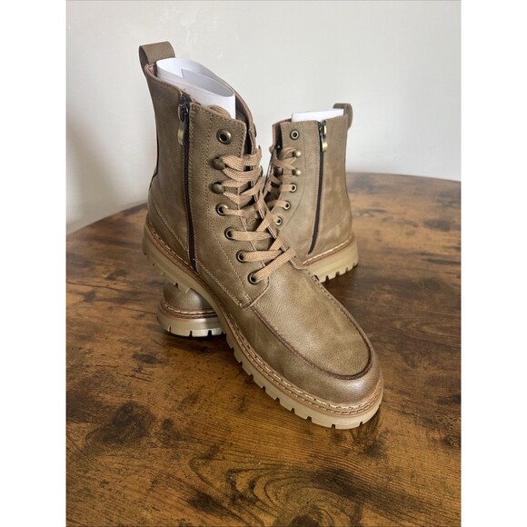 Madden NYC Taupe Combat Boots Men’s Lace Zipper Comfort Foam Insole Size 11 main image 9